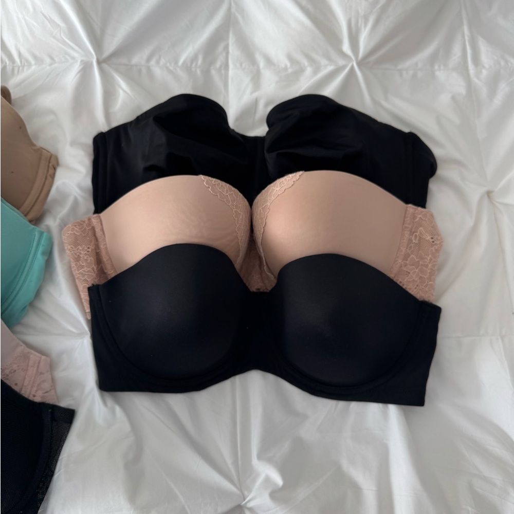 Victoria's Secret Lace Accent Bra Set - Black, Pink, Mint - Picture 3 of 10